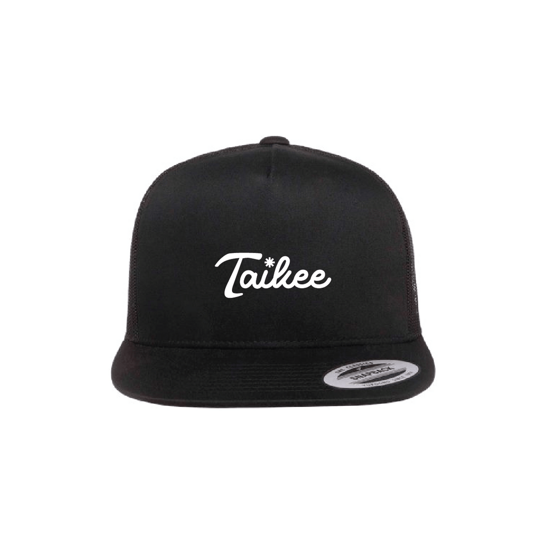 Taikee Golf Logo Black Flat Bill Trucker