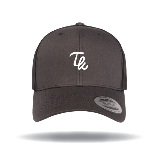 Taikee Golf Initial Charcoal/Black Curved Trucker